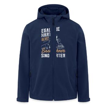 Eisenbahner Zugführer Eisenbahn Zug Härter - Recycelte Männer Softshell-Jacke von Stanley/Stella - Navy - Vorne - AI Model Male 185 light (185cm)