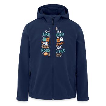Currently unsupervised possibilities are endless - Men’s Recycled Softshell Jacket by Stanley/Stella - navy - Front - AI Model Male 185 light (185cm)