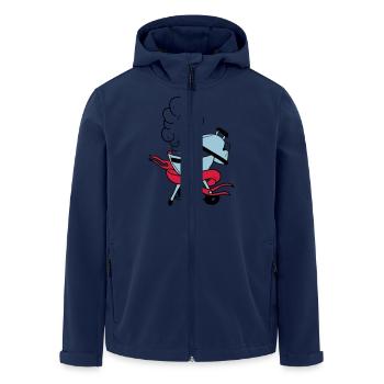 Grill mit Bandarole - Recycelte Männer Softshell-Jacke von Stanley/Stella - Navy - Vorne - AI Model Male 185 light (185cm)