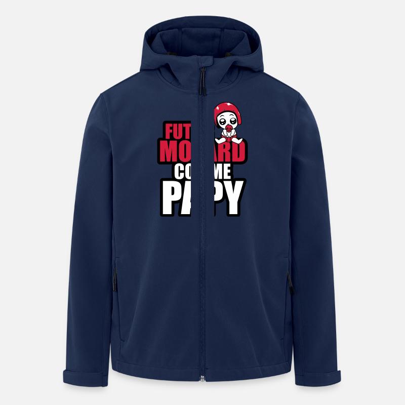 futur motard comme papy - Veste softshell homme en polyester recyclé Stanley/Stella - marine