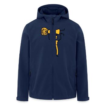 Homme fort sur une femme qui porte la paire - Veste softshell homme en polyester recyclé Stanley/Stella - marine - Devant - AI Model Male 185 light (185cm)