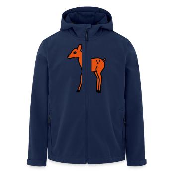 Reh scheu - V2 - Recycelte Männer Softshell-Jacke von Stanley/Stella - Navy - Vorne - AI Model Male 185 light (185cm)