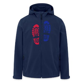 Fußabdruck Stiefel Wanderschuhe 2c - Recycelte Männer Softshell-Jacke von Stanley/Stella - Navy - Vorne - AI Model Male 185 light (185cm)