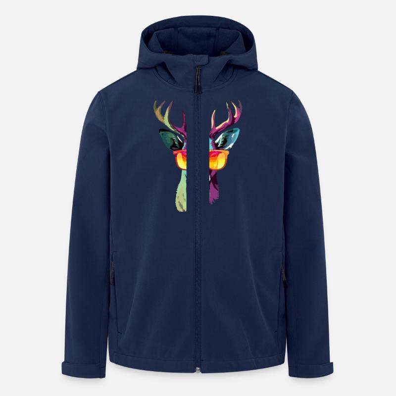 Jack das bebrillte Reh - Recycelte Männer Softshell-Jacke von Stanley/Stella - Navy