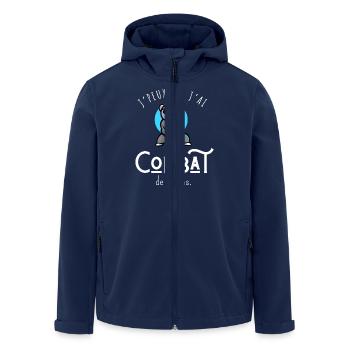 J’peux pas j’ai combat de pandas - humour - Veste softshell homme en polyester recyclé Stanley/Stella - marine - Devant - AI Model Male 185 light (185cm)