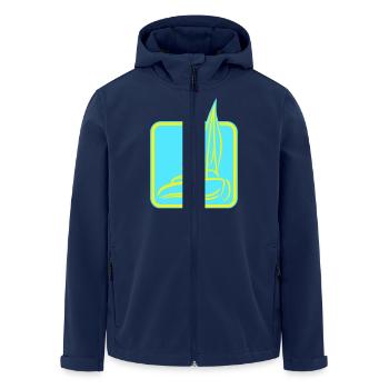 Segeln Logo Symbol Quadratisch Segelboot Schiff - Recycelte Männer Softshell-Jacke von Stanley/Stella - Navy - Vorne - AI Model Male 185 light (185cm)