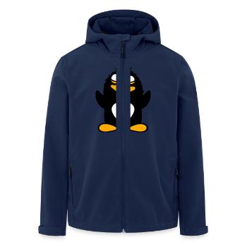 Cute Penguin Waving Stupid Crazy Funny Bird - Men’s Recycled Softshell Jacket by Stanley/Stella - navy - Front - AI Model Male 185 light (185cm)
