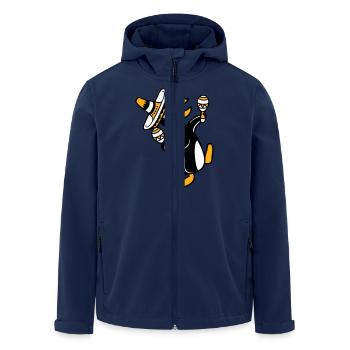 Penguin Rattle Party Mexican Culture Hat Fun - Men’s Recycled Softshell Jacket by Stanley/Stella - navy - Front - AI Model Male 185 light (185cm)