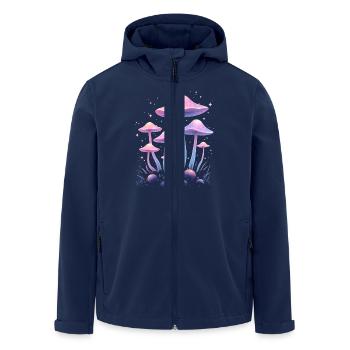Magic Mushrooms Design - Mystic Forest - Men’s Recycled Softshell Jacket by Stanley/Stella - navy - Front - AI Model Male 185 light (185cm)