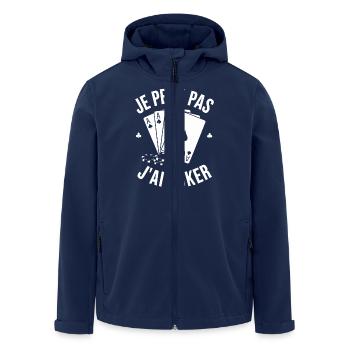 Je peux pas j'ai poker - Veste softshell homme en polyester recyclé Stanley/Stella - marine - Devant - AI Model Male 185 light (185cm)