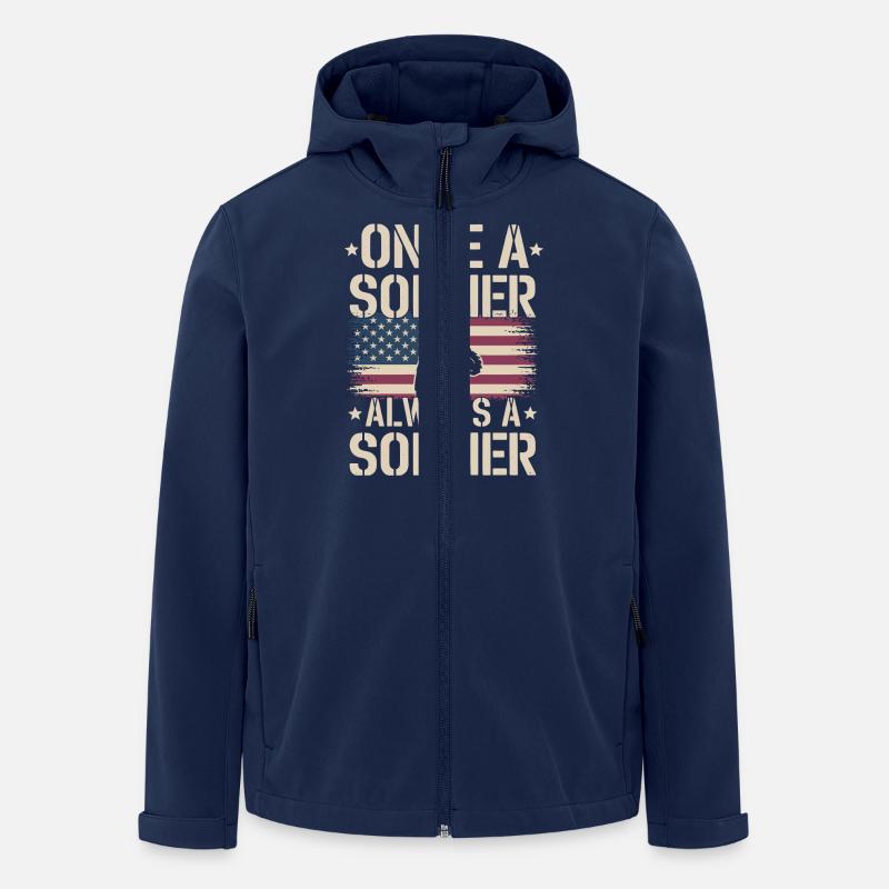 Veteran Military Soldier - Men’s Recycled Softshell Jacket by Stanley/Stella - navy