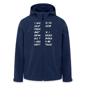 Skip The Gym (white) - Recycelte Männer Softshell-Jacke von Stanley/Stella - Navy - Vorne - AI Model Male 185 light (185cm)
