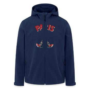 Tour Eiffel, Paris, retro - Veste softshell homme en polyester recyclé Stanley/Stella - marine - Devant - AI Model Male 185 light (185cm)