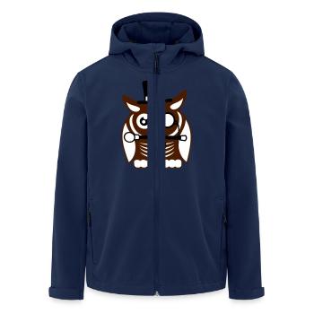 Sir Eule Zylinder Hut Monokel Brille reicher Herr - Recycelte Männer Softshell-Jacke von Stanley/Stella - Navy - Vorne - AI Model Male 185 light (185cm)