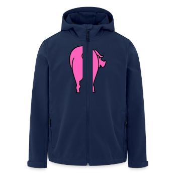 Schwein von hinten / pigs backside (2c) - Recycelte Männer Softshell-Jacke von Stanley/Stella - Navy - Vorne - AI Model Male 185 light (185cm)