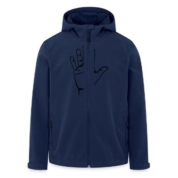 Hand - Recycelte Männer Softshell-Jacke von Stanley/Stella - Navy - Vorne - AI Model Male 185 light (185cm)