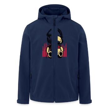 Music Dj bear teddy bear - Men’s Recycled Softshell Jacket by Stanley/Stella - navy - Front - AI Model Male 185 light (185cm)