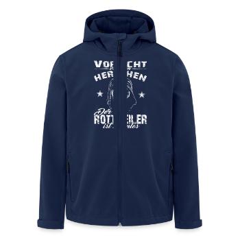 Rottweiler Herrchen - Recycelte Männer Softshell-Jacke von Stanley/Stella - Navy - Vorne - AI Model Male 185 light (185cm)