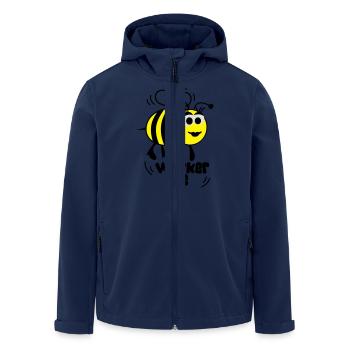 „Worker Bee“ Arbeits-Biene – Bienchen – Hummel - Recycelte Männer Softshell-Jacke von Stanley/Stella - Navy - Vorne - AI Model Male 185 light (185cm)