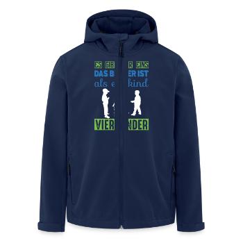 Vier Kinder - Recycelte Männer Softshell-Jacke von Stanley/Stella - Navy - Vorne - AI Model Male 185 light (185cm)