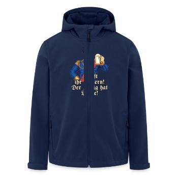 Sauft ihr Bauern II - Koenig Ludwig mit Bier - - Recycelte Männer Softshell-Jacke von Stanley/Stella - Navy - Vorne - AI Model Male 185 light (185cm)