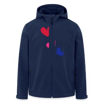 3_colorful hearts - Men’s Recycled Softshell Jacket by Stanley/Stella - navy - Front - AI Model Male 185 light (185cm)