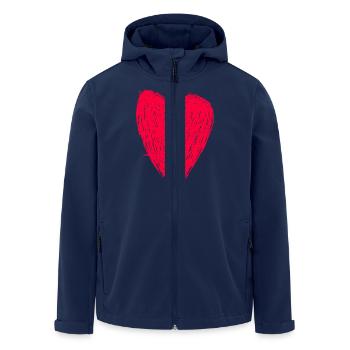 Rotes Herz - Recycelte Männer Softshell-Jacke von Stanley/Stella - Navy - Vorne - AI Model Male 185 light (185cm)
