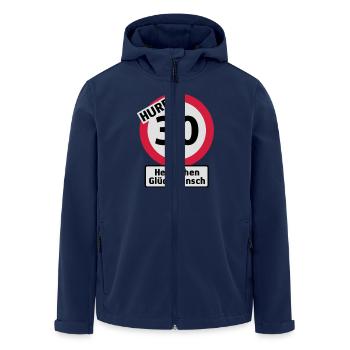 Hurra 30. Geburtstag - Herzlichen Glückwünsch | - Recycelte Männer Softshell-Jacke von Stanley/Stella - Navy - Vorne - AI Model Male 185 light (185cm)