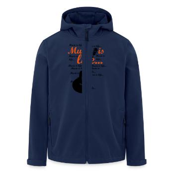 Music is life - Recycelte Männer Softshell-Jacke von Stanley/Stella - Navy - Vorne - AI Model Male 185 light (185cm)