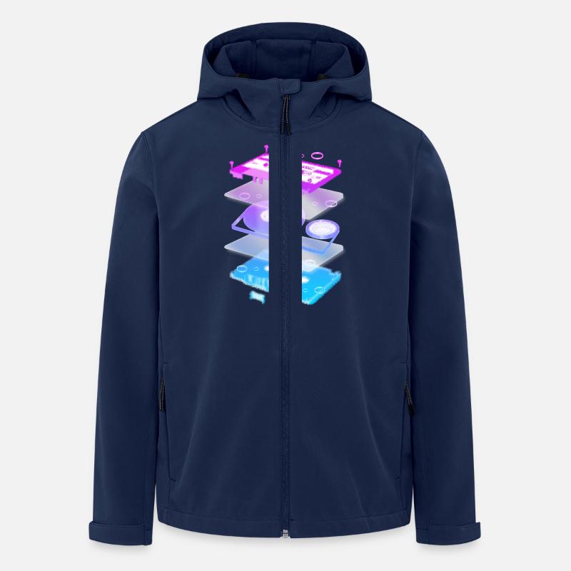 Cassette Explosion - Men’s Recycled Softshell Jacket by Stanley/Stella - navy