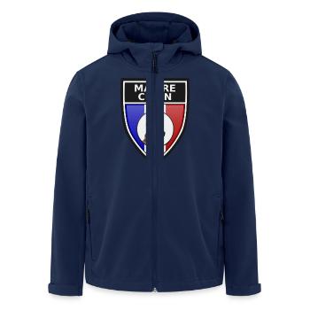 Ecusson noir maitre-chien berger allemand - Veste softshell homme en polyester recyclé Stanley/Stella - marine - Devant - AI Model Male 185 light (185cm)