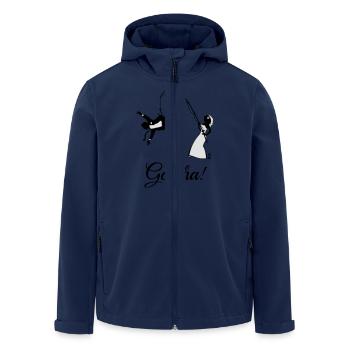 Gotcha! (Braut Angelt Ehemann / JGA) - Recycelte Männer Softshell-Jacke von Stanley/Stella - Navy - Vorne - AI Model Male 185 light (185cm)