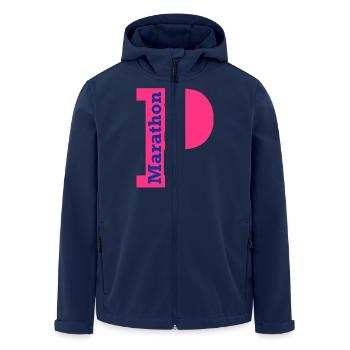 paris_marathon - Men’s Recycled Softshell Jacket by Stanley/Stella - navy - Front - AI Model Male 185 light (185cm)