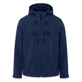 Geocaching / Geocacher / Compass / GPS - Men’s Recycled Softshell Jacket by Stanley/Stella - navy - Front - AI Model Male 185 light (185cm)