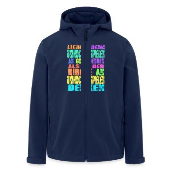 Unihockey Spielen Kirche - Recycelte Männer Softshell-Jacke von Stanley/Stella - Navy - Vorne - AI Model Male 185 light (185cm)