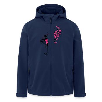 Braut - Bride - JGA - Cocktail - Herz - 2C - Recycelte Männer Softshell-Jacke von Stanley/Stella - Navy - Vorne - AI Model Male 185 light (185cm)