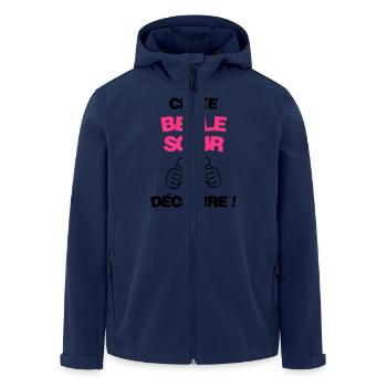 Mariage Amour Marié Mariée EJG EVJF Mari Femme - Veste softshell homme en polyester recyclé Stanley/Stella - marine - Devant - AI Model Male 185 light (185cm)