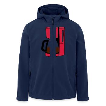 Kaffeemaschine - Recycelte Männer Softshell-Jacke von Stanley/Stella - Navy - Vorne - AI Model Male 185 light (185cm)