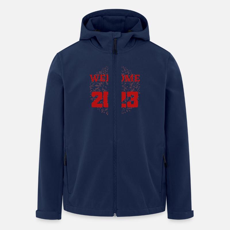 Welcome 2023 rouge - Veste softshell homme en polyester recyclé Stanley/Stella - marine