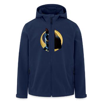 Chat noir collier doré - Veste softshell homme en polyester recyclé Stanley/Stella - marine - Devant - AI Model Male 185 light (185cm)
