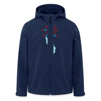 J'ai laissé mon cœur à l'île d'Oléron 2 - Veste softshell homme en polyester recyclé Stanley/Stella - marine - Devant - AI Model Male 185 light (185cm)