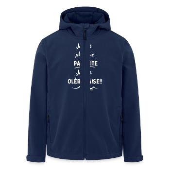 Je suis plus que parfaite je suis Oléronaise blanc - Veste softshell homme en polyester recyclé Stanley/Stella - marine - Devant - AI Model Male 185 light (185cm)