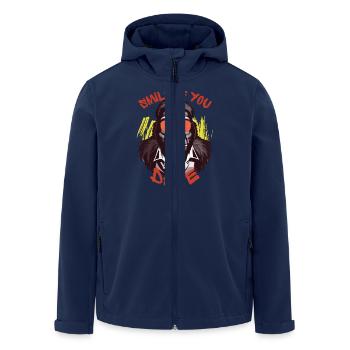 Smile If You Dare - Men’s Recycled Softshell Jacket by Stanley/Stella - navy - Front - AI Model Male 185 light (185cm)