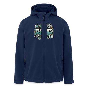 Urban Ceramics – Bold Street Art-Inspired Design - Men’s Recycled Softshell Jacket by Stanley/Stella - navy - Front - AI Model Male 185 light (185cm)