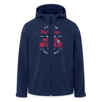 maman infirmière humour fête des mères infirmiere - Veste softshell homme en polyester recyclé Stanley/Stella - marine - Devant - AI Model Male 185 light (185cm)