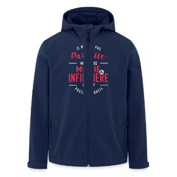 mamie infirmière humour grand mère infirmiere - Veste softshell homme en polyester recyclé Stanley/Stella - marine - Devant - AI Model Male 185 light (185cm)