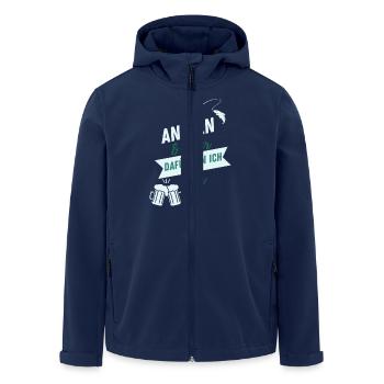 Angeln & Bier – Dafür bin ich hier - Recycelte Männer Softshell-Jacke von Stanley/Stella - Navy - Vorne - AI Model Male 185 light (185cm)