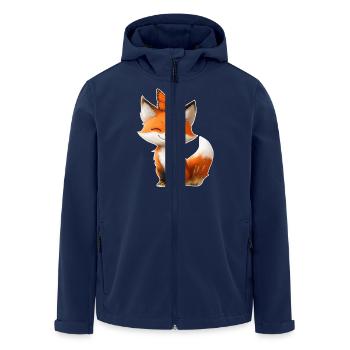 Fuchs mit Schmetterling - Recycelte Männer Softshell-Jacke von Stanley/Stella - Navy - Vorne - AI Model Male 185 light (185cm)