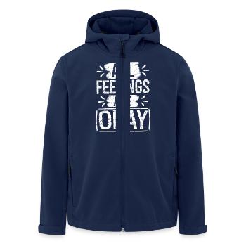 Santé mentale : l’acceptation émotionnelle - Veste softshell homme en polyester recyclé Stanley/Stella - marine - Devant - AI Model Male 185 light (185cm)