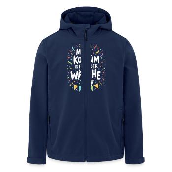 Waschtag Fasching Kostüm - Recycelte Männer Softshell-Jacke von Stanley/Stella - Navy - Vorne - AI Model Male 185 light (185cm)